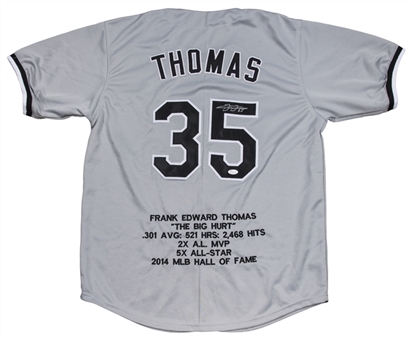 Frank Thomas Signed Chicago White Sox Road Stat Jersey (JSA) 